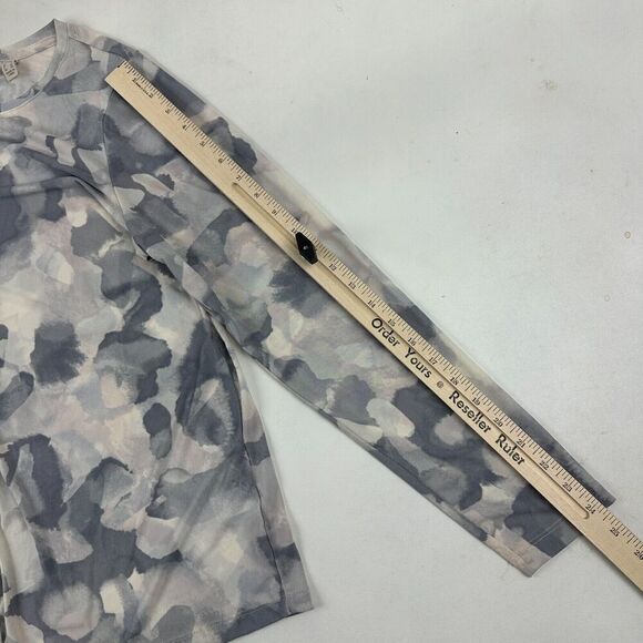 LOGO Lori Goldstein Mesh Button Shirt Cardigan Watercolor Nylon Blend Stretch L - Picture 3 of 11